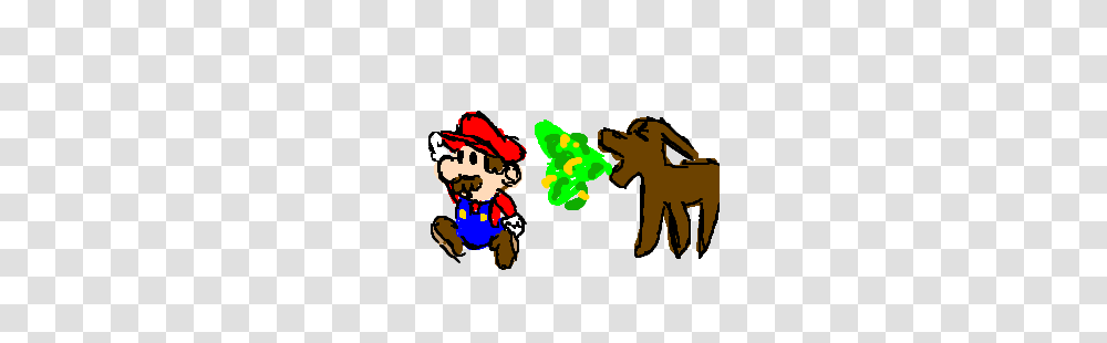Mario Fleeing From A Vomiting Dog With Long Ears Drawing, Super Mario, Elf Transparent Png