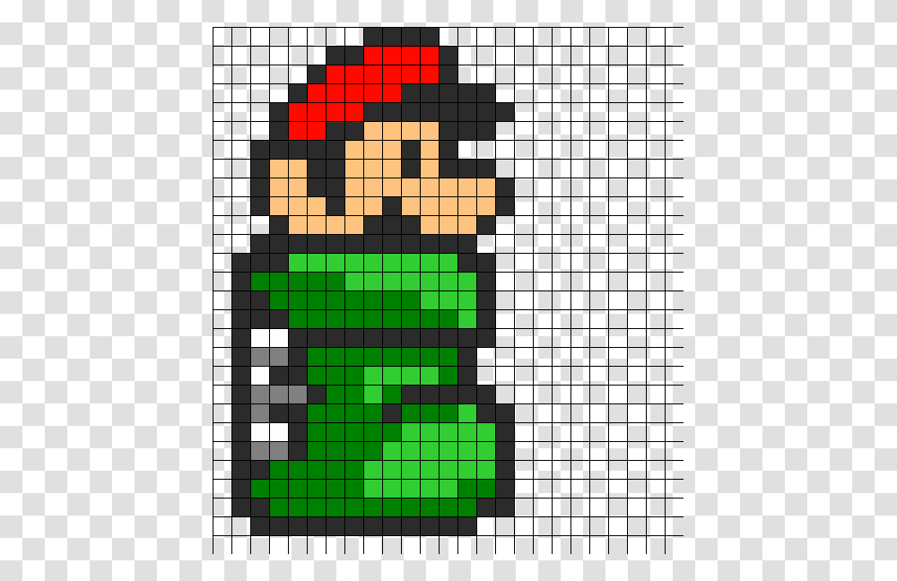 Mario In Green Tube Perler Bead Pattern Bead Sprite Pixel Art Mario Bros, Game, Word, Rug Transparent Png