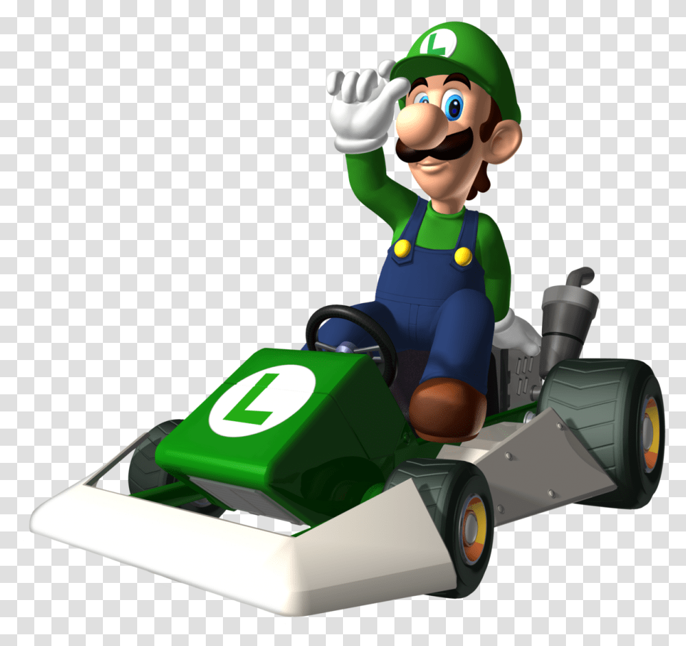Mario Kart Ds Luigi Cartoons, Vehicle, Transportation, Toy, Person Transparent Png