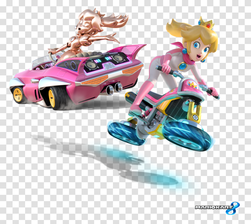 Mario Kart Princess Peach, Car, Vehicle, Transportation, Person Transparent Png