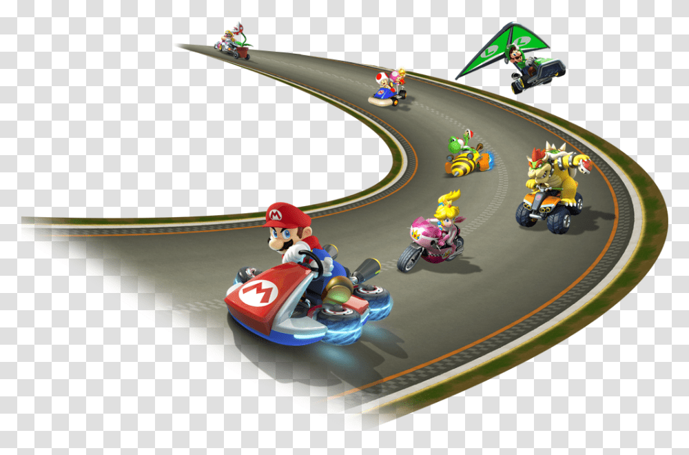Mario Kart Track, Toy, Vehicle, Transportation, Sports Car Transparent Png