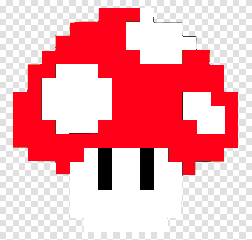 Mario Mushroom 8 Bit Face Super Bros Smw Super Mario Maker 2 Big Mushroom, First Aid, Pac Man Transparent Png