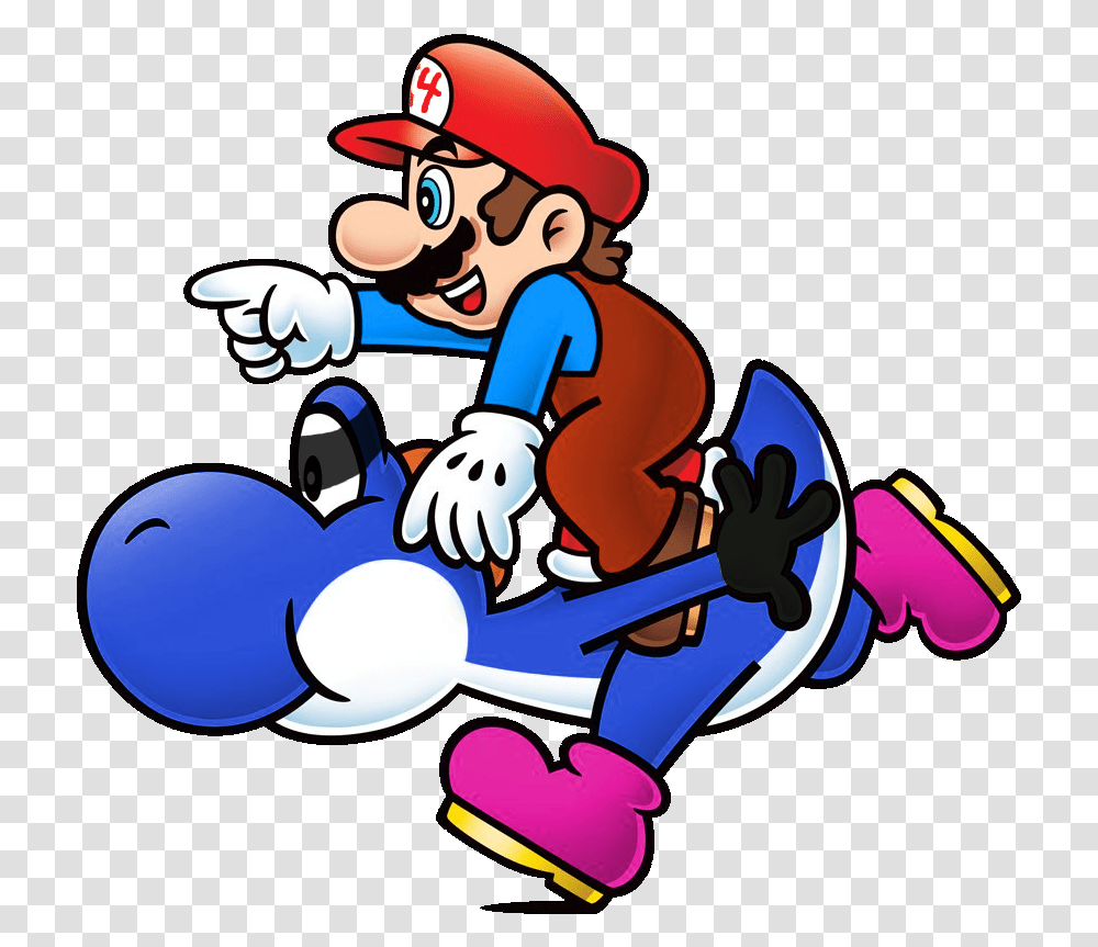 Mario Riding On Yoshi, Super Mario Transparent Png