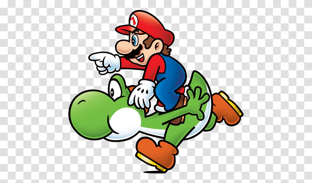 Mario Riding On Yoshi, Super Mario Transparent Png
