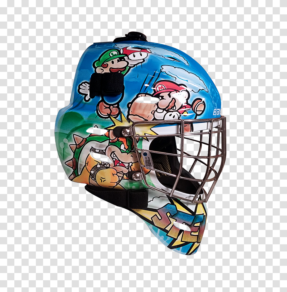 Mario Right Goalie Masks, Apparel, Helmet, Football Helmet Transparent Png