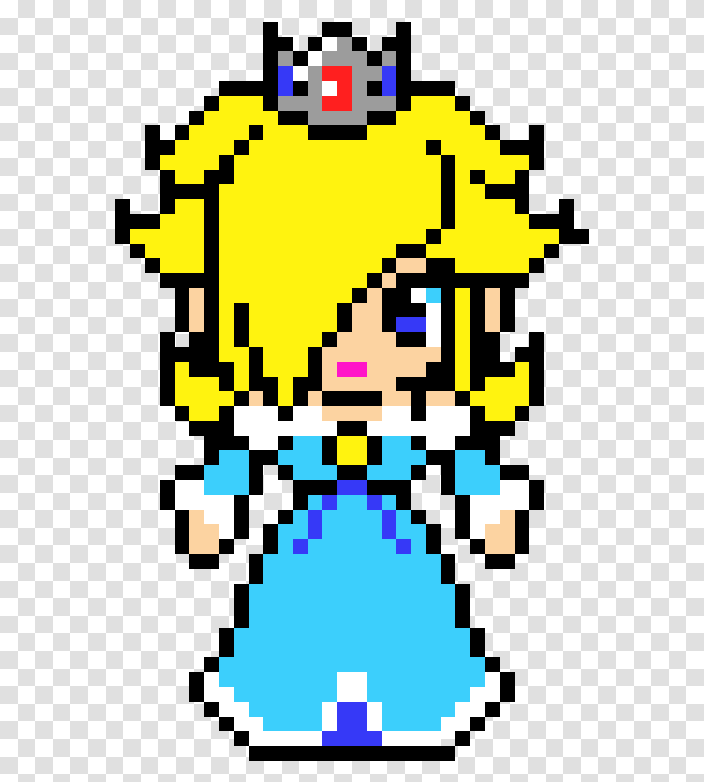 Mario Rosalina Pixel Art Grid Pixel Art Mario Princess Rosalina, Pac Man, Rug Transparent Png