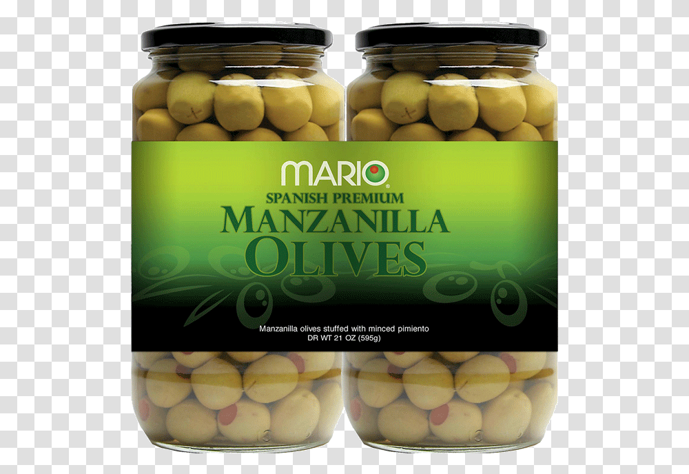 Mario Spanish Premium Manzanilla Olives, Jar, Plant, Food, Pickle Transparent Png