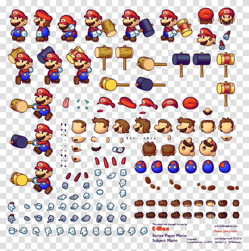 Mario Sprite Sheet Mario Sprite Sheet, Pac Man Transparent Png