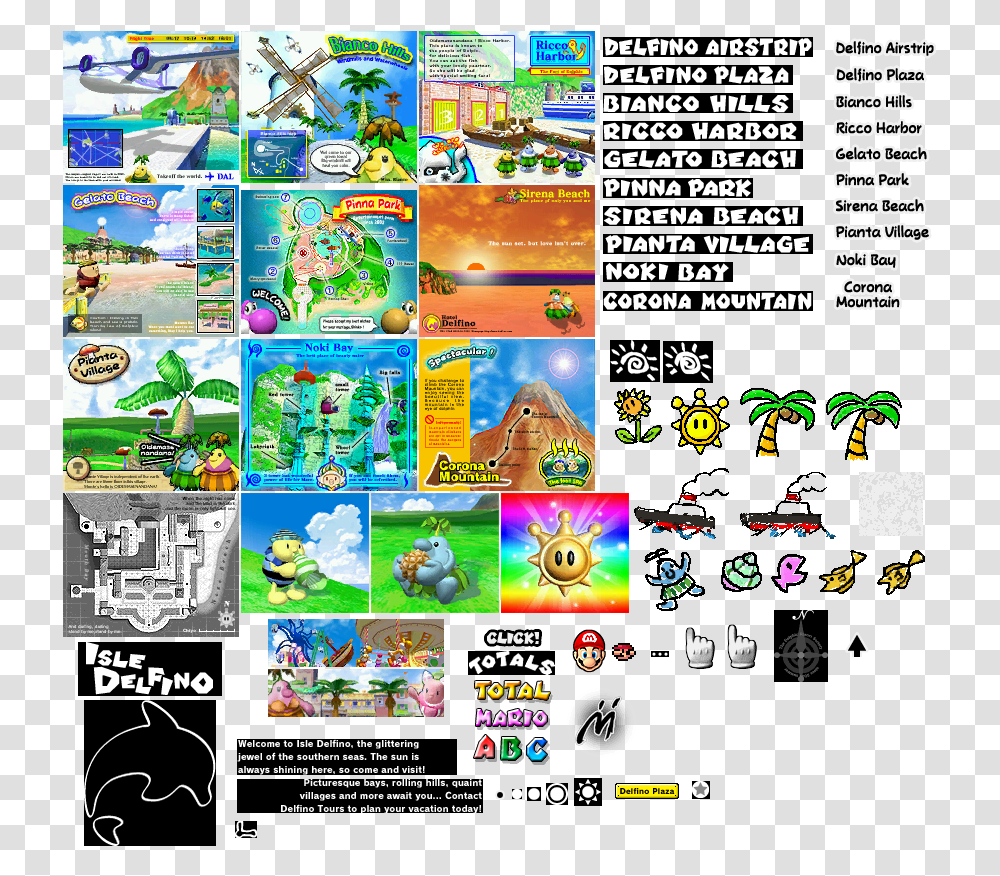 Mario Sunshine Skyboxes, Flyer, Poster, Paper, Advertisement Transparent Png