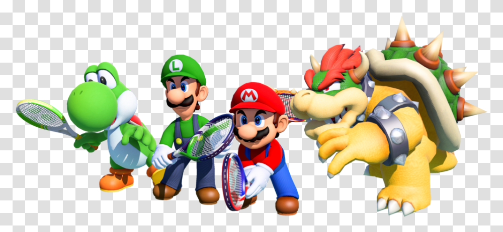 Mario Tennis Aces Mario And Bowser Tennis, Super Mario, Person, Human, Toy Transparent Png