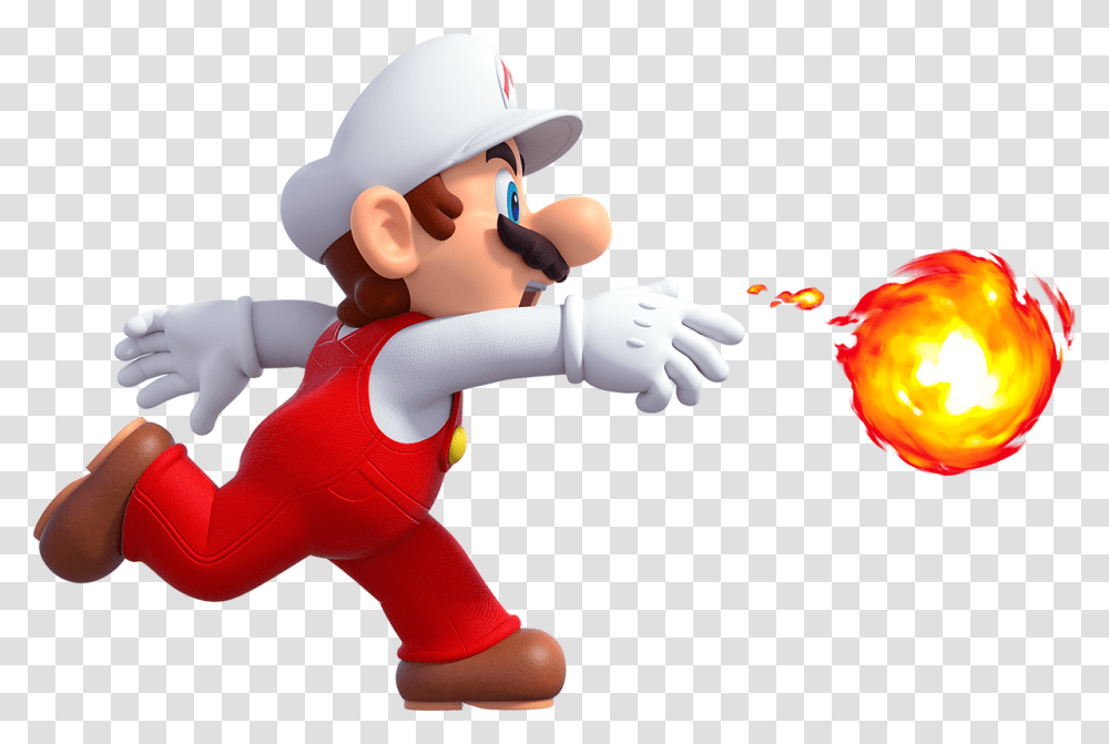 Mario With Fire Flower, Person, Human, Toy, Super Mario Transparent Png