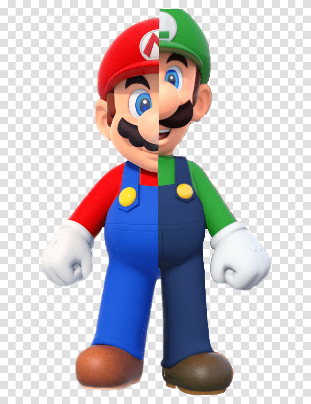 Mariobros Mario Luigi Fusion Halfandhalf Marioandluigi Mario Bros, Person, Human, Elf, Figurine Transparent Png