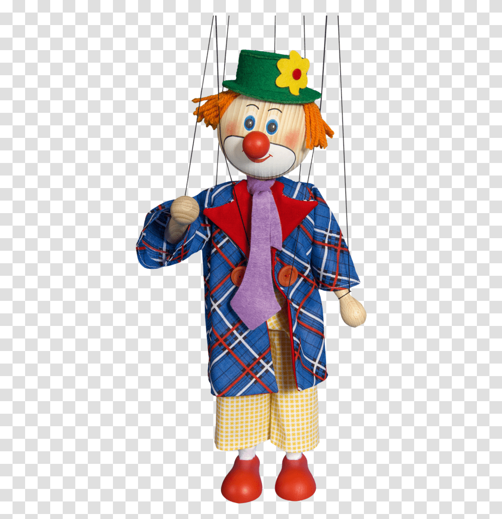 Marionetka Kloun Marionette Clown Clown Puppets, Doll, Toy, Performer, Person Transparent Png