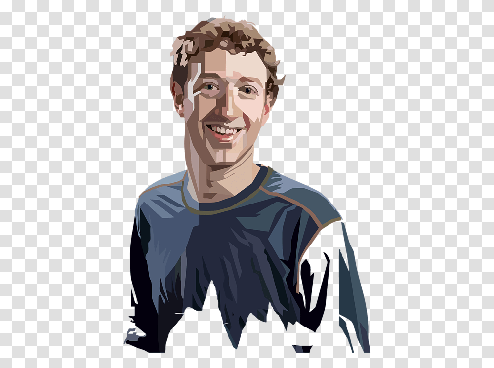 Mark Zuckerberg Pop Art Mark Zuckerberg Portrait, Face, Person, Human Transparent Png