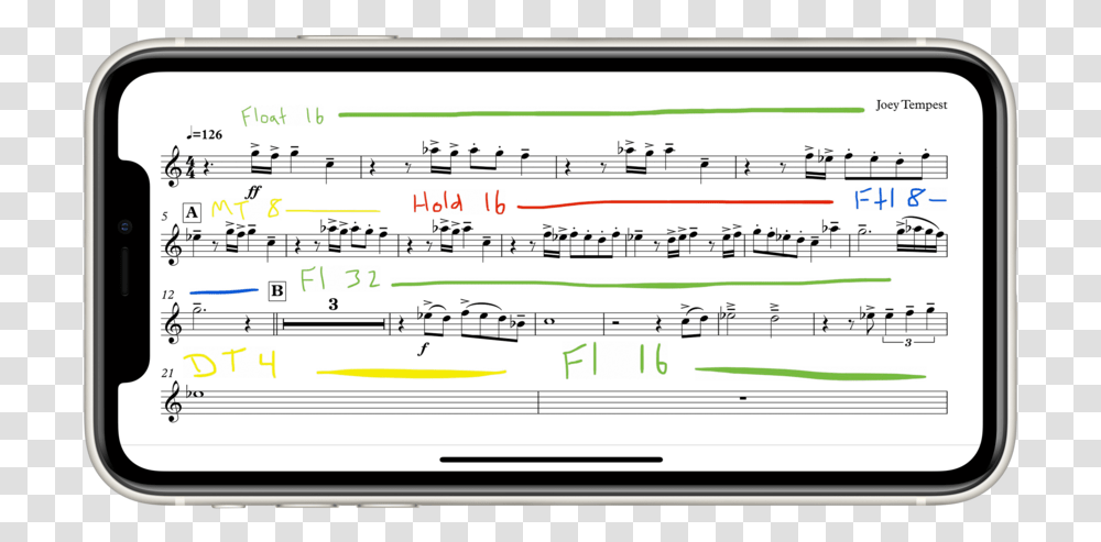 Marked Up Mobile Phone, Sheet Music, Page Transparent Png