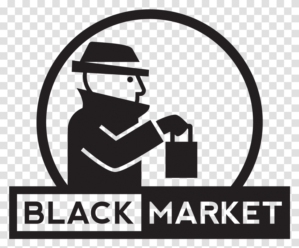 Market Clipart Black And White, Label, Stencil, Poster Transparent Png