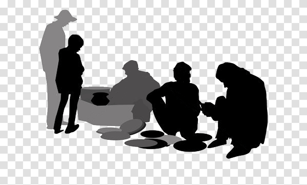 Market Silhouette, Person, Sitting, People, Crowd Transparent Png