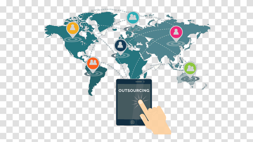 Marketing Outsourcing Services Bangalore World Map Ppt, Computer, Electronics Transparent Png