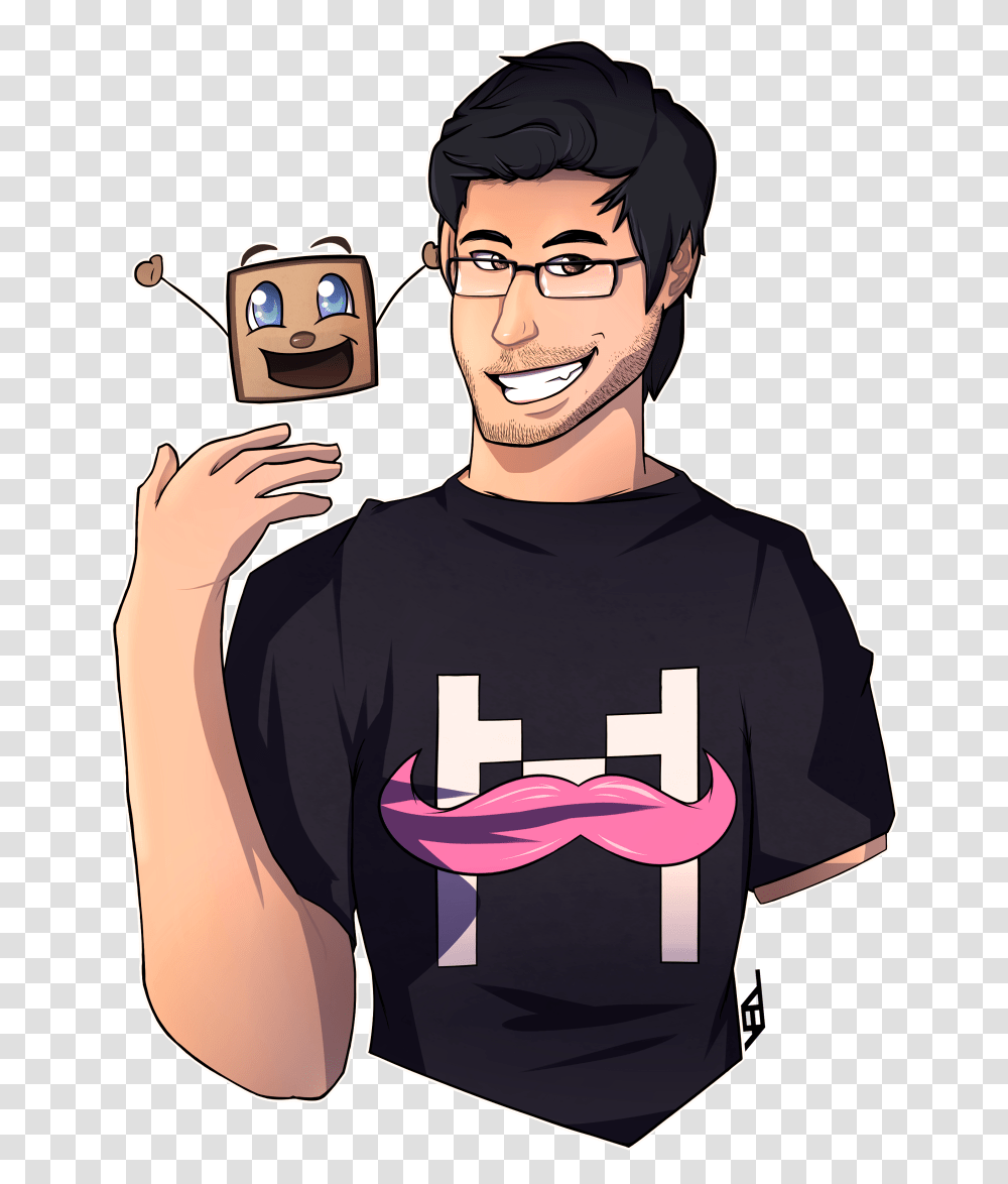 Markiplier Tiny Box Tim Fan Art, Person, Sleeve, T-Shirt Transparent Png