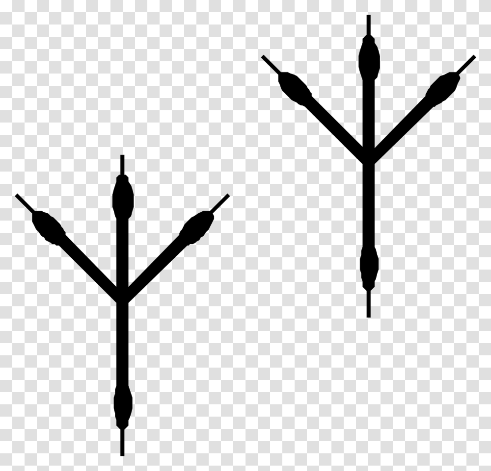Marks Bird Footprints Claws Tracks, Arrow, Lamp Post, Silhouette Transparent Png