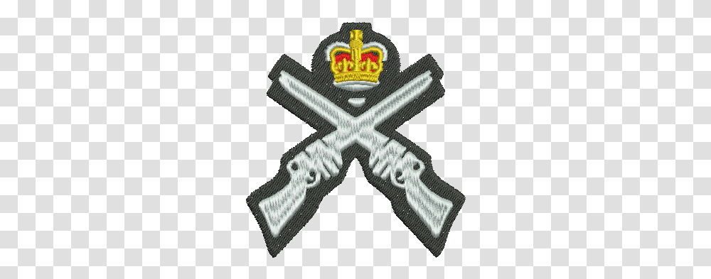 Marksman Crossed Rifles With Crown British Army Crossed Rifles Badge, Logo, Symbol, Trademark, Knitting Transparent Png