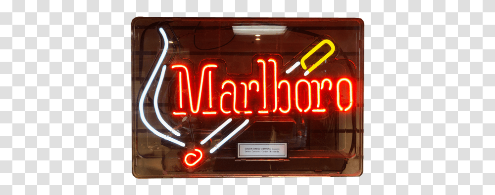 Marlboro Neon Sign Neon Sign, Light, Fire Truck, Vehicle, Transportation Transparent Png