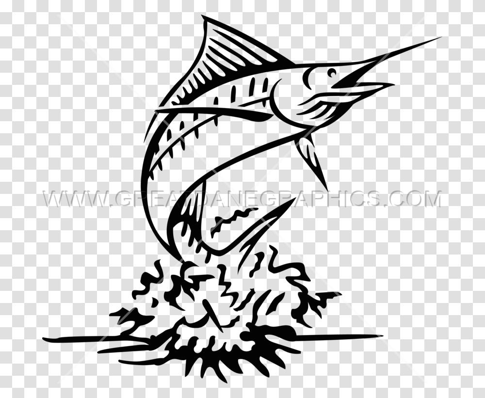 Marlin Fish Clipart Clip Marlin Black And White Marlin Fish, Swordfish, Sea Life, Animal, Bow Transparent Png