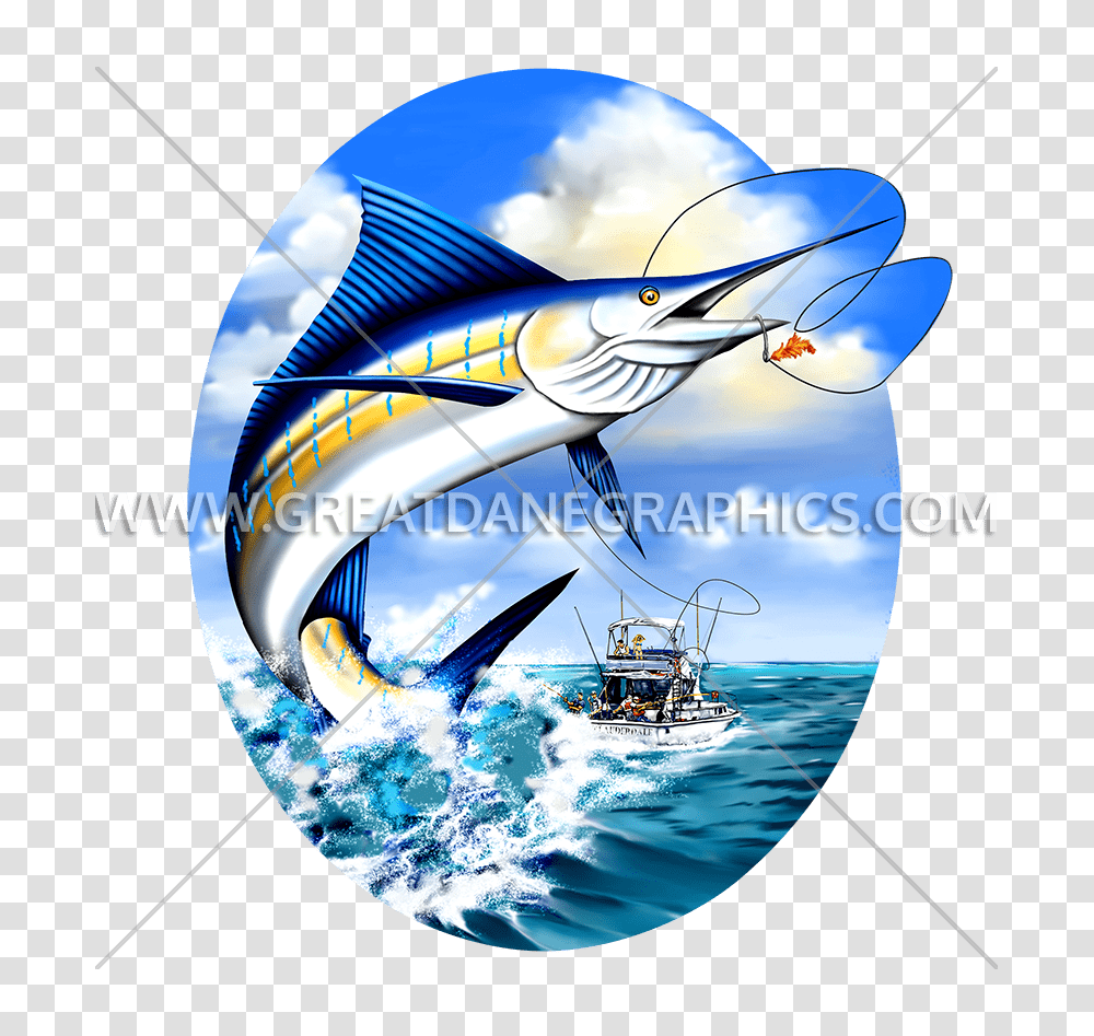 Marlin Fishing Production Ready Artwork For T Shirt Printing, Animal, Sea Life, Tuna, Swordfish Transparent Png