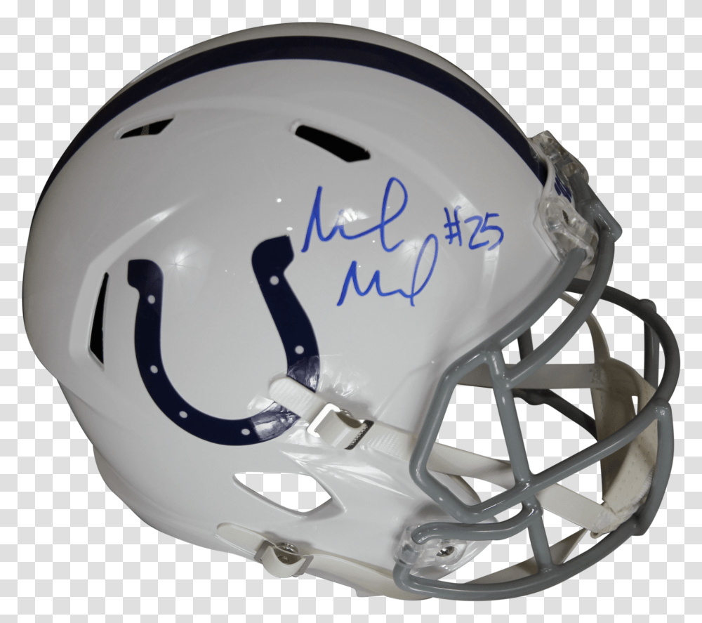 Marlon Mack Autographed Colts Speed Replica Helmet Face Mask, Apparel, Football Helmet, American Football Transparent Png