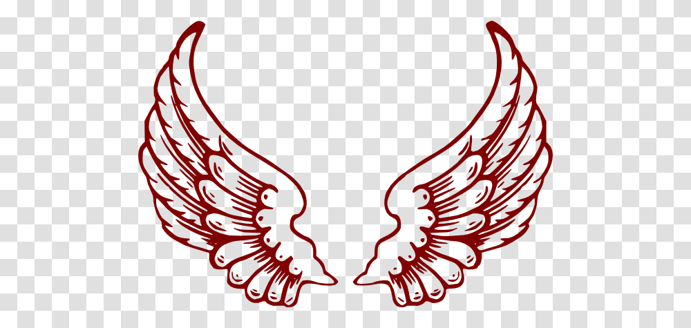 Maroon Angle Wings Clip Art, Logo, Trademark, Emblem Transparent Png