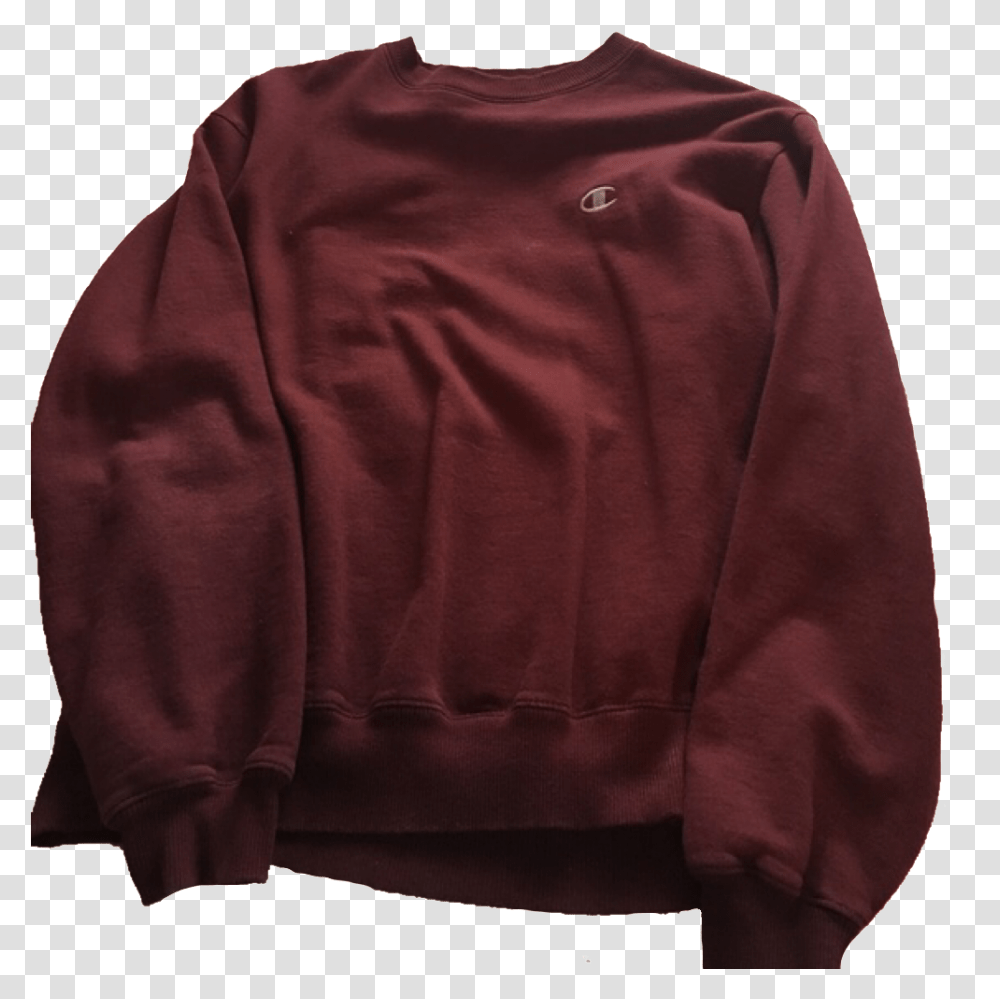 Maroon Champion Sweatshirt, Apparel, Sweater, Long Sleeve Transparent Png