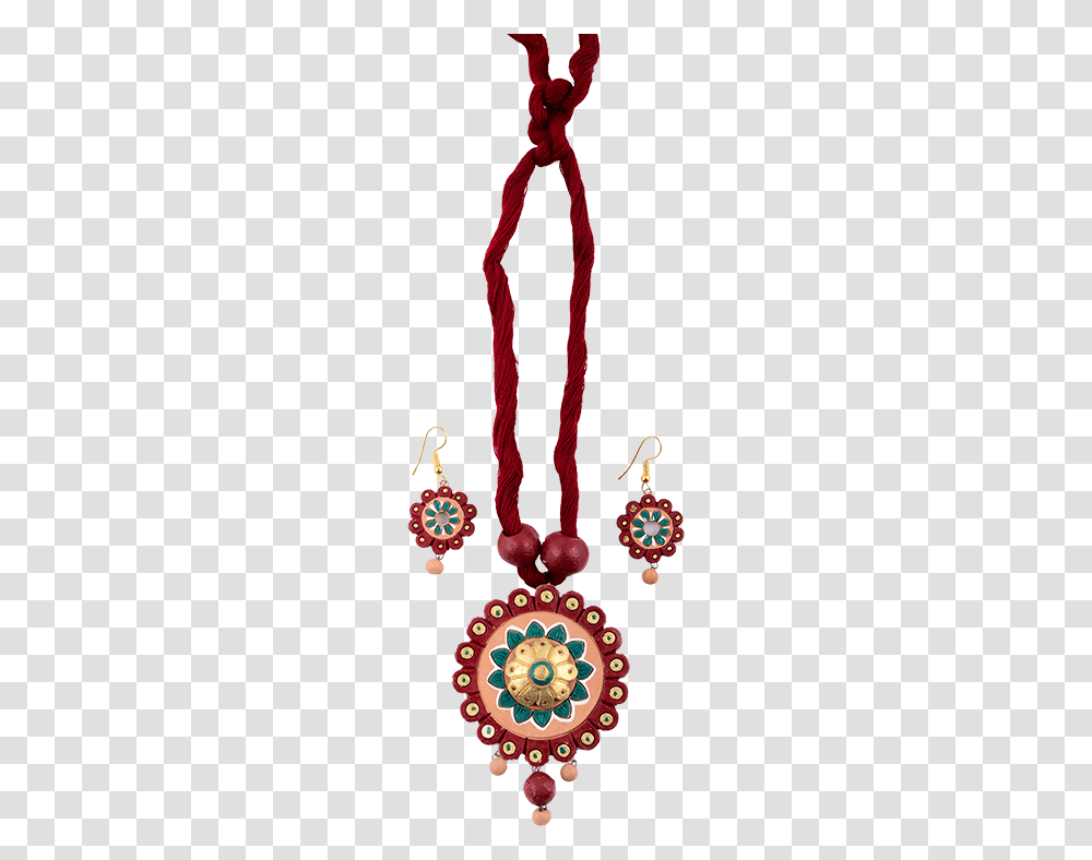 Maroon Flower Pattern Necklace With Adjustable Thread Jewelry Making, Accessories, Accessory, Earring, Ornament Transparent Png
