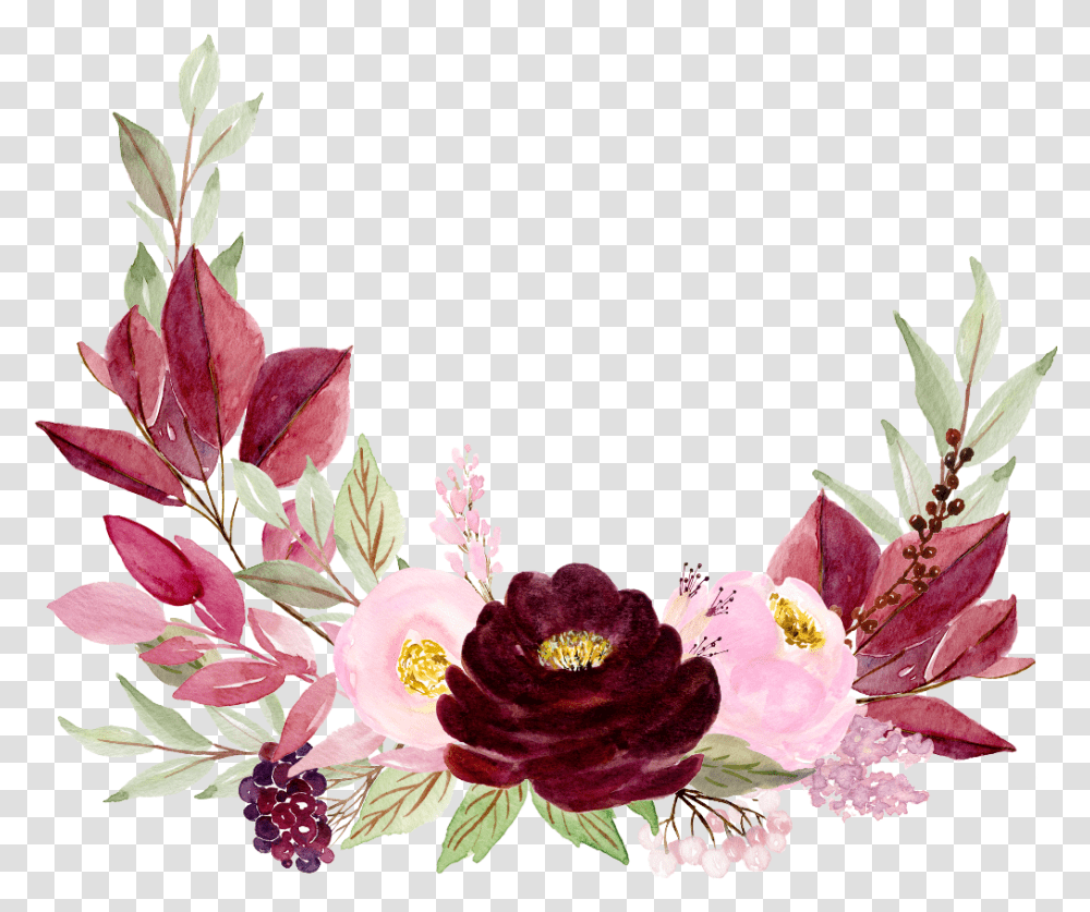 Maroon Flowers, Floral Design, Pattern Transparent Png