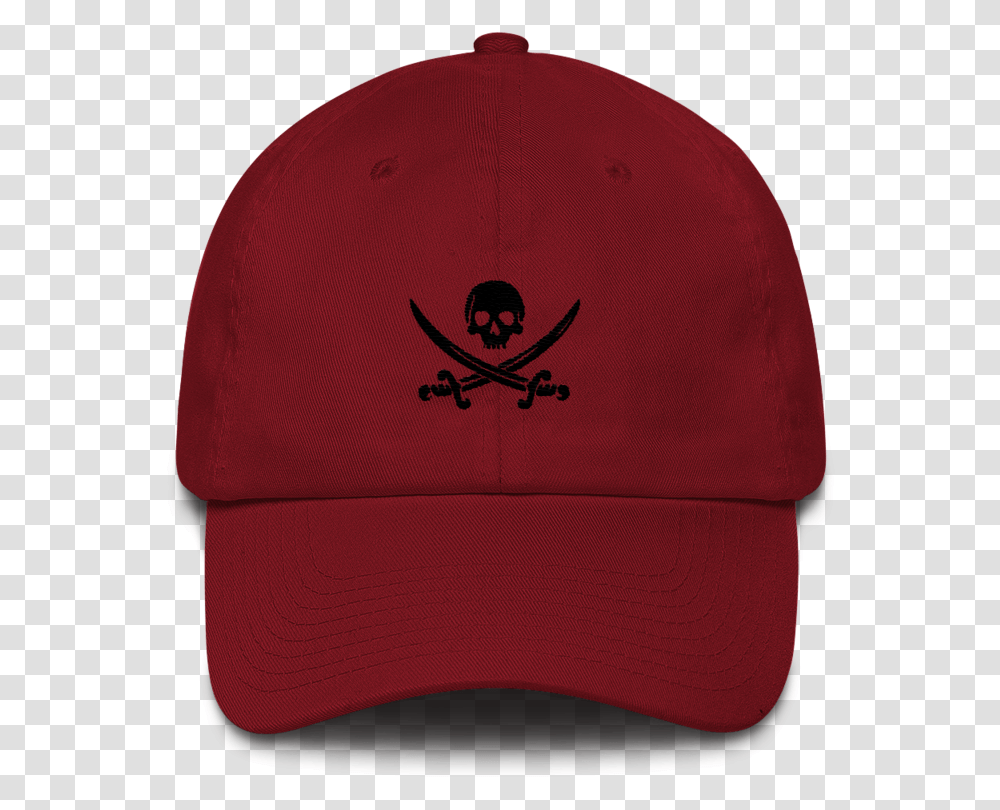 Maroon Pirate Flag Dad Hat Pirate, Clothing, Apparel, Baseball Cap, Swimwear Transparent Png