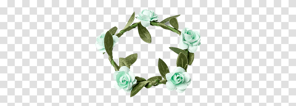 Marque Place Couronne De Roses Vert D Eau X4 Cross, Plant, Flower, Petal, Flower Arrangement Transparent Png