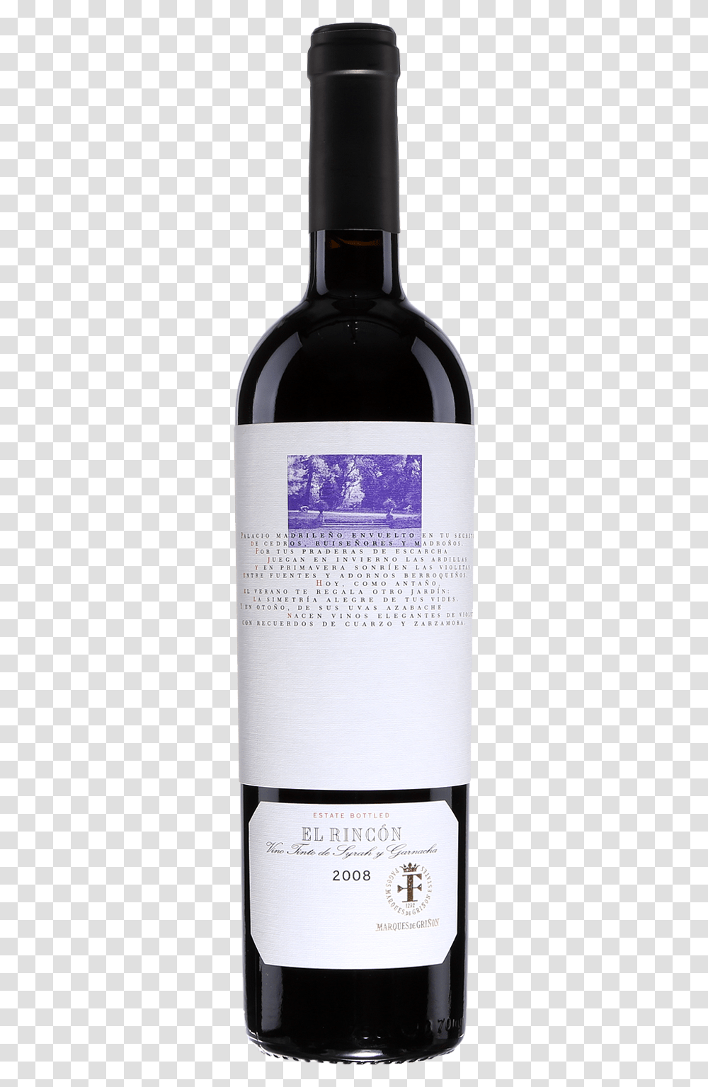 Marqus De Grinon El Rincon Wine Bottle, Page, Paper, Beverage Transparent Png