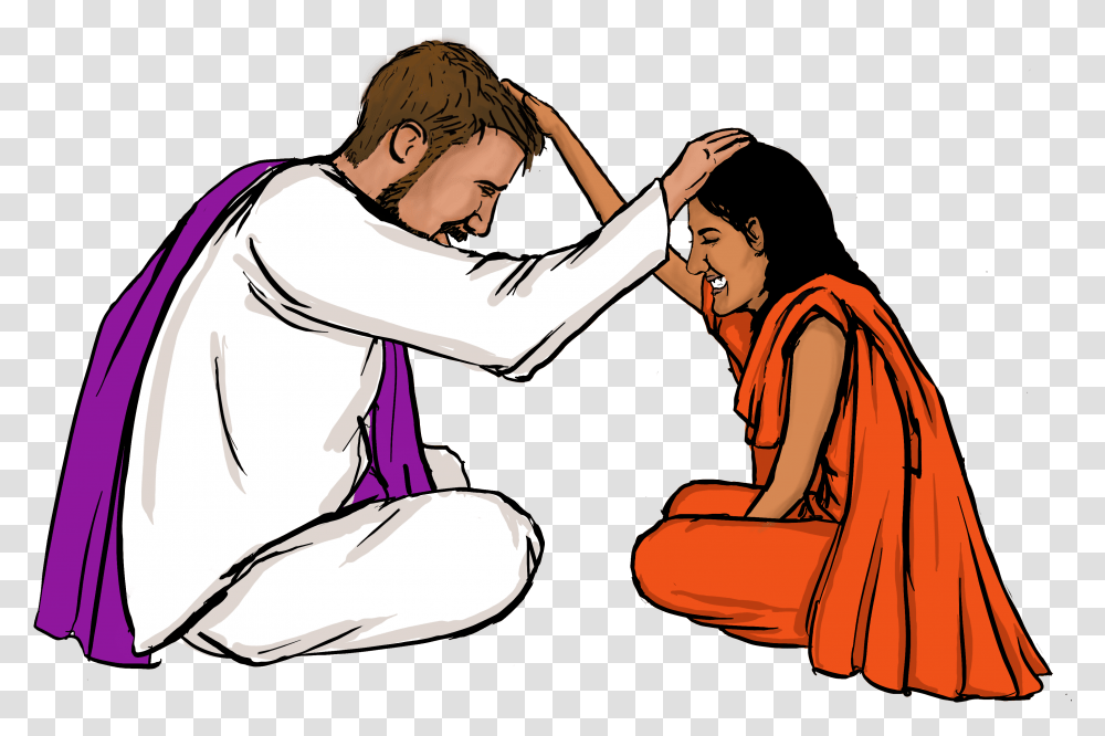 Marriage Clipart Kanyadan Sitting, Person, Human, Monk, Kneeling Transparent Png