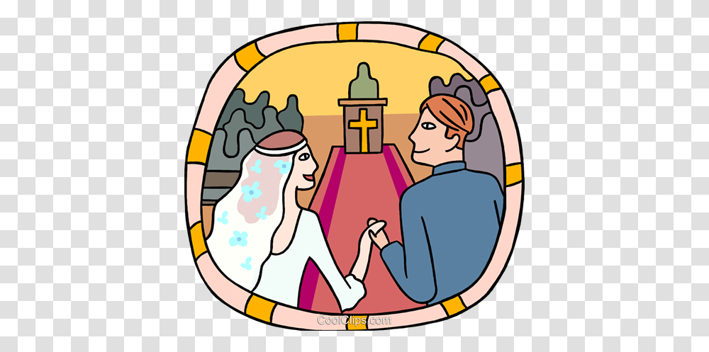 Marriage Couple Going Down The Aisle Royalty Free Vector Clip Art, Washing, Female, Girl, Woman Transparent Png