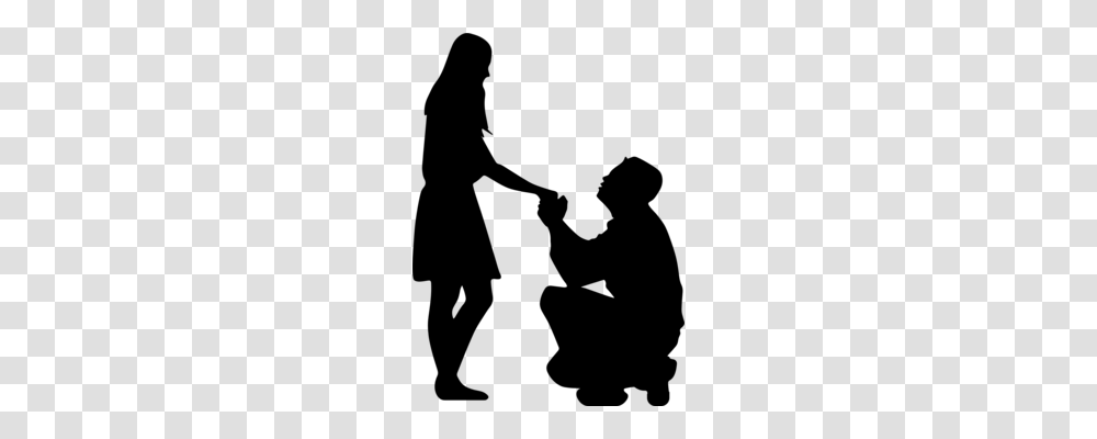 Marriage Proposal Silhouette Romance Drawing, Gray, World Of Warcraft Transparent Png