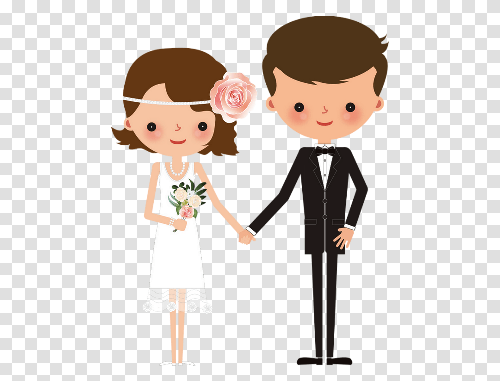 Married Couple Wedding Cartoon, Person, Female, People, Girl Transparent Png