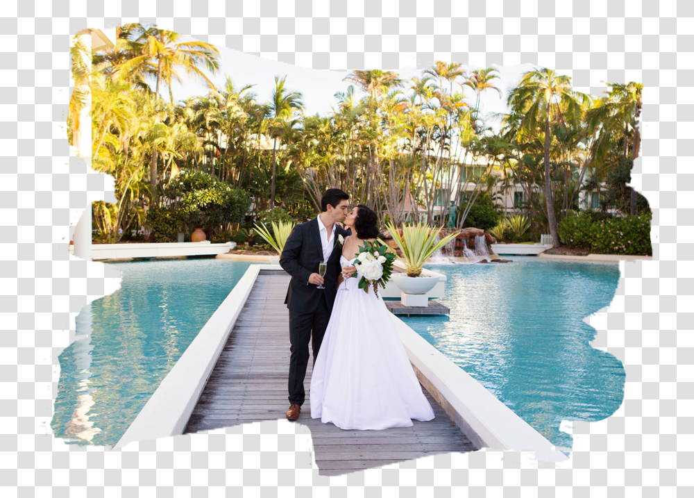 Married Couple Wedding Reception Full Size Sheraton Grand Mirage Gold Coast, Clothing, Person, Robe, Fashion Transparent Png