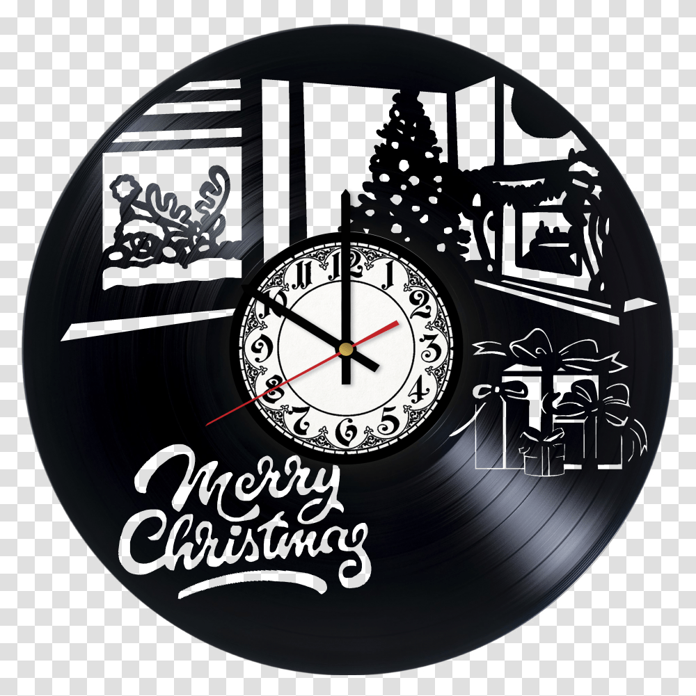 Marry Christmas Vinyl Record Wall Clock The Superb Christmas Vinyl Clock Transparent Png