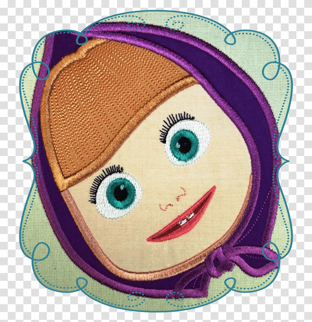 Marsha Face Embroidery Masha And Bear Designs, Applique, Rug, Purse, Handbag Transparent Png