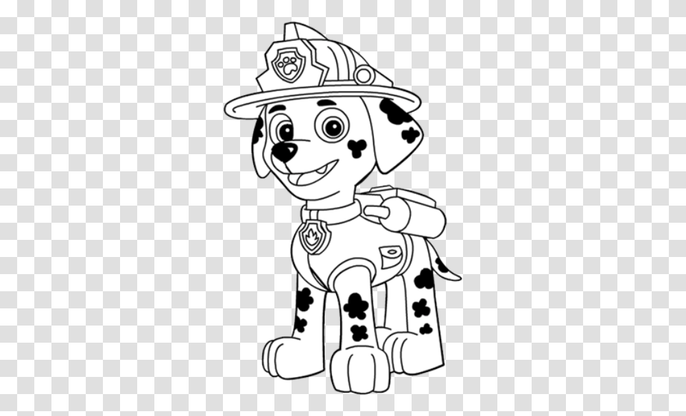 Marshall Paw Patrol Coloring Page, Drawing, Performer, Stencil Transparent Png