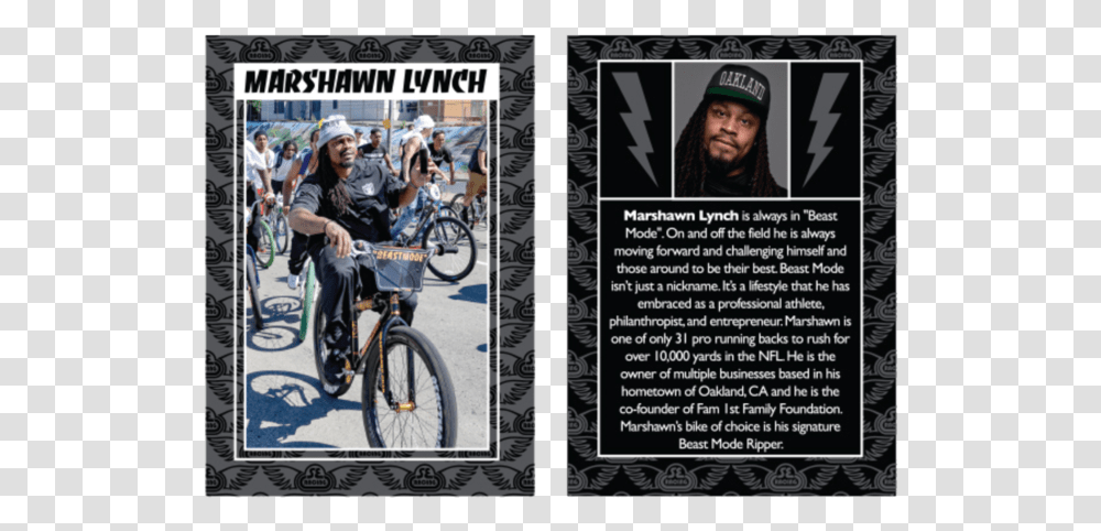 Marshawn Lynch Se Bikes Card, Bicycle, Vehicle, Transportation, Person Transparent Png