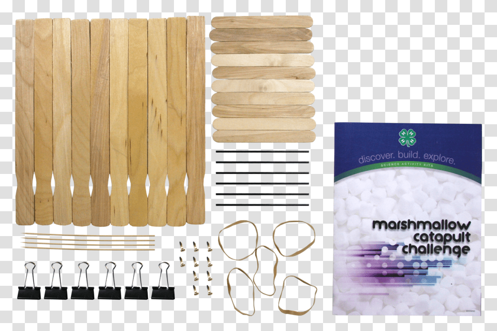 Marshmallow Catapult Materials Kit Plywood, Word, Poster, Advertisement Transparent Png