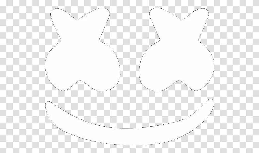 Marshmello Emoji White Xd, Stencil, Logo, Trademark Transparent Png