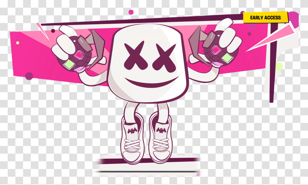 Marshmello Fortnite Image Fortnight Drawing Loading Screens, Hand, Shoe, Footwear, Clothing Transparent Png