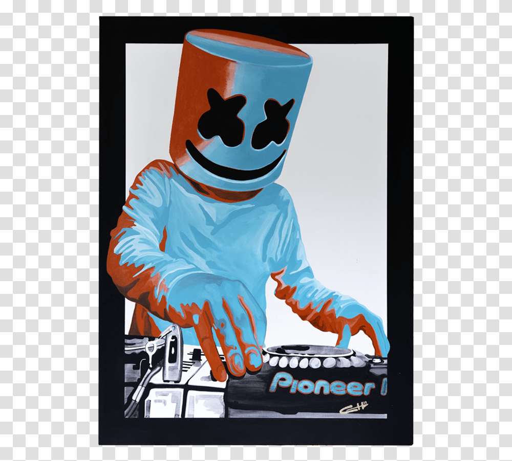 Marshmello Painting By Casey Lynn Hancock Poster, Person, Long Sleeve, Hand Transparent Png