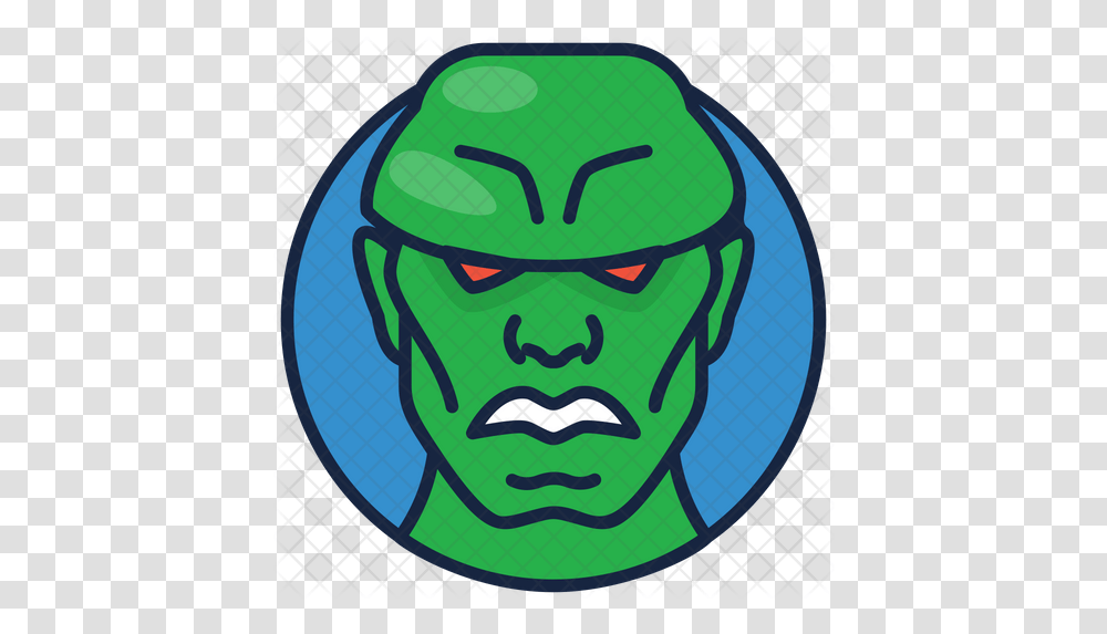 Martian Manhunter Icon Of Colored Clip Art, Label, Text, Sticker, Logo Transparent Png